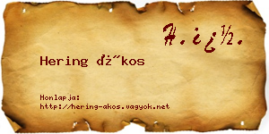 Hering Ákos névjegykártya